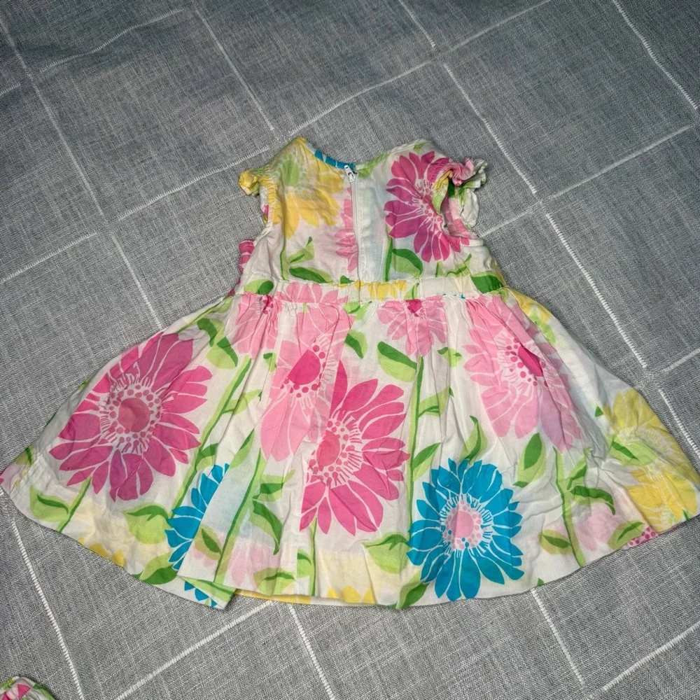 Lilly Pulitzer White Label 12-18 Months Floral Dress Bloomer Cabana Floral Derby